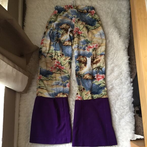 Reworked Vintage Tropical Ocean View Printed Pants-CA5 - Picture 3 of 12